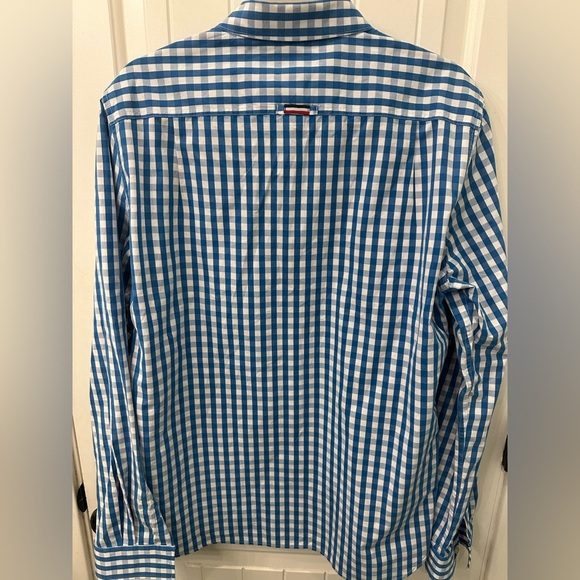 Superdry London Button Down Blue and White Gingham Men's Shirt XL - Picture 7 of 7